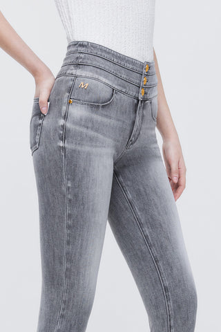 High Waist Skinny Stretchy Silk-Blend Jeans