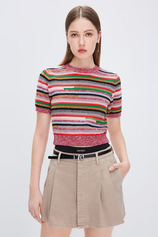 Colour Striped Panel Sweatshirt