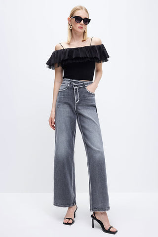 Off Shoulder Slim Knit Camisole Top