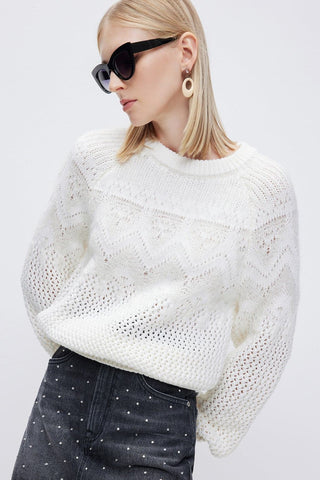 Bella Hadid Style Crew Neck and Long Sleeves Wool Jumper
