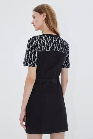 Belted Denim Midi Dress