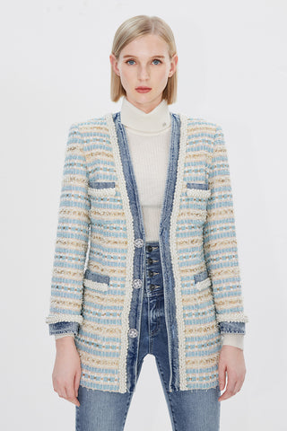 Mid-Length V-Neck Woolen Coat