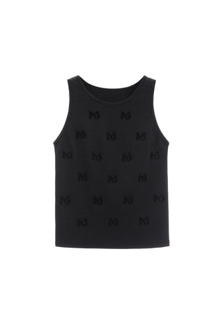 Crew Neck Racer Vest With Embroidered