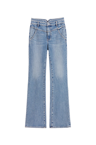 V-Shape Waist Flared Jeans