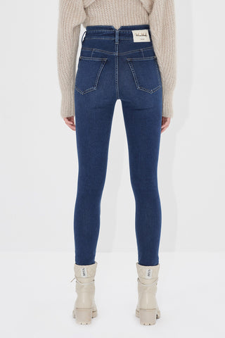 V Shape High Waist Cashmere Jeans
